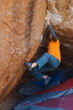 Bouldering in Hueco Tanks on 01/29/2020 with Blue Lizard Climbing and Yoga

Filename: SRM_20200129_1256020.jpg
Aperture: f/4.0
Shutter Speed: 1/250
Body: Canon EOS-1D Mark II
Lens: Canon EF 50mm f/1.8 II