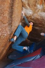 Bouldering in Hueco Tanks on 01/29/2020 with Blue Lizard Climbing and Yoga

Filename: SRM_20200129_1256030.jpg
Aperture: f/4.0
Shutter Speed: 1/250
Body: Canon EOS-1D Mark II
Lens: Canon EF 50mm f/1.8 II