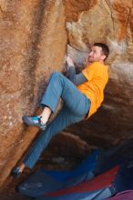 Bouldering in Hueco Tanks on 01/29/2020 with Blue Lizard Climbing and Yoga

Filename: SRM_20200129_1256100.jpg
Aperture: f/4.0
Shutter Speed: 1/250
Body: Canon EOS-1D Mark II
Lens: Canon EF 50mm f/1.8 II