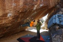 Bouldering in Hueco Tanks on 01/29/2020 with Blue Lizard Climbing and Yoga

Filename: SRM_20200129_1324460.jpg
Aperture: f/7.1
Shutter Speed: 1/250
Body: Canon EOS-1D Mark II
Lens: Canon EF 16-35mm f/2.8 L