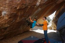 Bouldering in Hueco Tanks on 01/29/2020 with Blue Lizard Climbing and Yoga

Filename: SRM_20200129_1325560.jpg
Aperture: f/6.3
Shutter Speed: 1/250
Body: Canon EOS-1D Mark II
Lens: Canon EF 16-35mm f/2.8 L