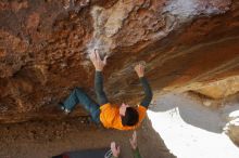 Bouldering in Hueco Tanks on 01/29/2020 with Blue Lizard Climbing and Yoga

Filename: SRM_20200129_1330090.jpg
Aperture: f/5.6
Shutter Speed: 1/250
Body: Canon EOS-1D Mark II
Lens: Canon EF 16-35mm f/2.8 L