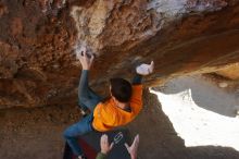 Bouldering in Hueco Tanks on 01/29/2020 with Blue Lizard Climbing and Yoga

Filename: SRM_20200129_1330190.jpg
Aperture: f/8.0
Shutter Speed: 1/250
Body: Canon EOS-1D Mark II
Lens: Canon EF 16-35mm f/2.8 L