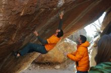 Bouldering in Hueco Tanks on 01/29/2020 with Blue Lizard Climbing and Yoga

Filename: SRM_20200129_1338570.jpg
Aperture: f/8.0
Shutter Speed: 1/250
Body: Canon EOS-1D Mark II
Lens: Canon EF 50mm f/1.8 II