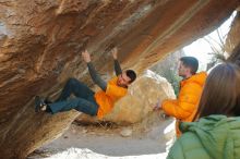 Bouldering in Hueco Tanks on 01/29/2020 with Blue Lizard Climbing and Yoga

Filename: SRM_20200129_1341050.jpg
Aperture: f/6.3
Shutter Speed: 1/250
Body: Canon EOS-1D Mark II
Lens: Canon EF 50mm f/1.8 II