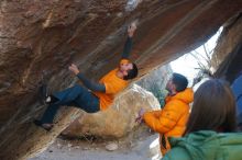 Bouldering in Hueco Tanks on 01/29/2020 with Blue Lizard Climbing and Yoga

Filename: SRM_20200129_1341090.jpg
Aperture: f/6.3
Shutter Speed: 1/250
Body: Canon EOS-1D Mark II
Lens: Canon EF 50mm f/1.8 II