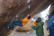 Bouldering in Hueco Tanks on 01/29/2020 with Blue Lizard Climbing and Yoga

Filename: SRM_20200129_1344290.jpg
Aperture: f/6.3
Shutter Speed: 1/250
Body: Canon EOS-1D Mark II
Lens: Canon EF 50mm f/1.8 II