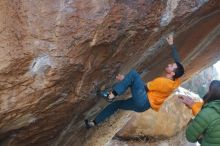 Bouldering in Hueco Tanks on 01/29/2020 with Blue Lizard Climbing and Yoga

Filename: SRM_20200129_1347500.jpg
Aperture: f/3.2
Shutter Speed: 1/400
Body: Canon EOS-1D Mark II
Lens: Canon EF 50mm f/1.8 II