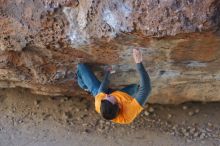 Bouldering in Hueco Tanks on 01/29/2020 with Blue Lizard Climbing and Yoga

Filename: SRM_20200129_1423180.jpg
Aperture: f/2.8
Shutter Speed: 1/250
Body: Canon EOS-1D Mark II
Lens: Canon EF 50mm f/1.8 II