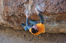 Bouldering in Hueco Tanks on 01/29/2020 with Blue Lizard Climbing and Yoga

Filename: SRM_20200129_1423261.jpg
Aperture: f/2.8
Shutter Speed: 1/250
Body: Canon EOS-1D Mark II
Lens: Canon EF 50mm f/1.8 II