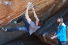 Bouldering in Hueco Tanks on 01/29/2020 with Blue Lizard Climbing and Yoga

Filename: SRM_20200129_1502290.jpg
Aperture: f/5.0
Shutter Speed: 1/320
Body: Canon EOS-1D Mark II
Lens: Canon EF 16-35mm f/2.8 L