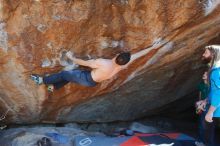 Bouldering in Hueco Tanks on 01/29/2020 with Blue Lizard Climbing and Yoga

Filename: SRM_20200129_1515050.jpg
Aperture: f/6.3
Shutter Speed: 1/320
Body: Canon EOS-1D Mark II
Lens: Canon EF 16-35mm f/2.8 L