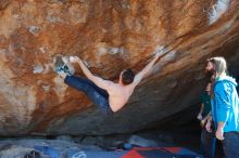 Bouldering in Hueco Tanks on 01/29/2020 with Blue Lizard Climbing and Yoga

Filename: SRM_20200129_1515100.jpg
Aperture: f/6.3
Shutter Speed: 1/320
Body: Canon EOS-1D Mark II
Lens: Canon EF 16-35mm f/2.8 L