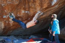 Bouldering in Hueco Tanks on 01/29/2020 with Blue Lizard Climbing and Yoga

Filename: SRM_20200129_1515101.jpg
Aperture: f/6.3
Shutter Speed: 1/320
Body: Canon EOS-1D Mark II
Lens: Canon EF 16-35mm f/2.8 L