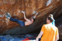 Bouldering in Hueco Tanks on 01/29/2020 with Blue Lizard Climbing and Yoga

Filename: SRM_20200129_1515170.jpg
Aperture: f/6.3
Shutter Speed: 1/320
Body: Canon EOS-1D Mark II
Lens: Canon EF 16-35mm f/2.8 L