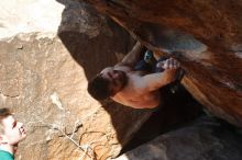 Bouldering in Hueco Tanks on 01/29/2020 with Blue Lizard Climbing and Yoga

Filename: SRM_20200129_1533000.jpg
Aperture: f/7.1
Shutter Speed: 1/320
Body: Canon EOS-1D Mark II
Lens: Canon EF 50mm f/1.8 II