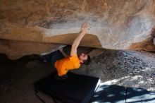 Bouldering in Hueco Tanks on 01/29/2020 with Blue Lizard Climbing and Yoga

Filename: SRM_20200129_1555280.jpg
Aperture: f/5.0
Shutter Speed: 1/250
Body: Canon EOS-1D Mark II
Lens: Canon EF 16-35mm f/2.8 L