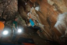 Bouldering in Hueco Tanks on 01/29/2020 with Blue Lizard Climbing and Yoga

Filename: SRM_20200129_1602260.jpg
Aperture: f/8.0
Shutter Speed: 1/250
Body: Canon EOS-1D Mark II
Lens: Canon EF 16-35mm f/2.8 L