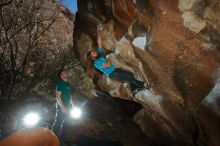 Bouldering in Hueco Tanks on 01/29/2020 with Blue Lizard Climbing and Yoga

Filename: SRM_20200129_1602320.jpg
Aperture: f/8.0
Shutter Speed: 1/250
Body: Canon EOS-1D Mark II
Lens: Canon EF 16-35mm f/2.8 L