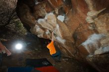 Bouldering in Hueco Tanks on 01/29/2020 with Blue Lizard Climbing and Yoga

Filename: SRM_20200129_1606120.jpg
Aperture: f/8.0
Shutter Speed: 1/250
Body: Canon EOS-1D Mark II
Lens: Canon EF 16-35mm f/2.8 L