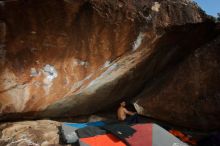 Bouldering in Hueco Tanks on 01/29/2020 with Blue Lizard Climbing and Yoga

Filename: SRM_20200129_1610570.jpg
Aperture: f/8.0
Shutter Speed: 1/250
Body: Canon EOS-1D Mark II
Lens: Canon EF 16-35mm f/2.8 L