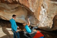 Bouldering in Hueco Tanks on 01/29/2020 with Blue Lizard Climbing and Yoga

Filename: SRM_20200129_1635260.jpg
Aperture: f/8.0
Shutter Speed: 1/250
Body: Canon EOS-1D Mark II
Lens: Canon EF 16-35mm f/2.8 L