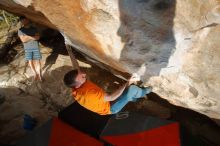 Bouldering in Hueco Tanks on 01/29/2020 with Blue Lizard Climbing and Yoga

Filename: SRM_20200129_1707550.jpg
Aperture: f/8.0
Shutter Speed: 1/250
Body: Canon EOS-1D Mark II
Lens: Canon EF 16-35mm f/2.8 L