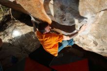 Bouldering in Hueco Tanks on 01/29/2020 with Blue Lizard Climbing and Yoga

Filename: SRM_20200129_1708010.jpg
Aperture: f/8.0
Shutter Speed: 1/250
Body: Canon EOS-1D Mark II
Lens: Canon EF 16-35mm f/2.8 L