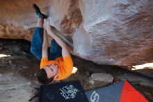 Bouldering in Hueco Tanks on 01/29/2020 with Blue Lizard Climbing and Yoga

Filename: SRM_20200129_1716050.jpg
Aperture: f/3.5
Shutter Speed: 1/400
Body: Canon EOS-1D Mark II
Lens: Canon EF 16-35mm f/2.8 L