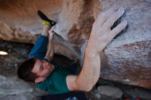 Bouldering in Hueco Tanks on 01/29/2020 with Blue Lizard Climbing and Yoga

Filename: SRM_20200129_1723120.jpg
Aperture: f/3.2
Shutter Speed: 1/400
Body: Canon EOS-1D Mark II
Lens: Canon EF 16-35mm f/2.8 L