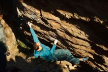 Bouldering in Hueco Tanks on 01/29/2020 with Blue Lizard Climbing and Yoga

Filename: SRM_20200129_1758271.jpg
Aperture: f/8.0
Shutter Speed: 1/400
Body: Canon EOS-1D Mark II
Lens: Canon EF 50mm f/1.8 II