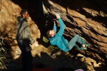 Bouldering in Hueco Tanks on 01/29/2020 with Blue Lizard Climbing and Yoga

Filename: SRM_20200129_1758360.jpg
Aperture: f/6.3
Shutter Speed: 1/400
Body: Canon EOS-1D Mark II
Lens: Canon EF 50mm f/1.8 II