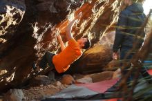 Bouldering in Hueco Tanks on 01/29/2020 with Blue Lizard Climbing and Yoga

Filename: SRM_20200129_1806370.jpg
Aperture: f/3.2
Shutter Speed: 1/500
Body: Canon EOS-1D Mark II
Lens: Canon EF 50mm f/1.8 II