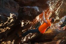 Bouldering in Hueco Tanks on 01/29/2020 with Blue Lizard Climbing and Yoga

Filename: SRM_20200129_1806440.jpg
Aperture: f/3.5
Shutter Speed: 1/500
Body: Canon EOS-1D Mark II
Lens: Canon EF 50mm f/1.8 II