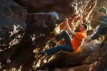 Bouldering in Hueco Tanks on 01/29/2020 with Blue Lizard Climbing and Yoga

Filename: SRM_20200129_1807250.jpg
Aperture: f/3.2
Shutter Speed: 1/500
Body: Canon EOS-1D Mark II
Lens: Canon EF 50mm f/1.8 II