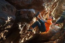 Bouldering in Hueco Tanks on 01/29/2020 with Blue Lizard Climbing and Yoga

Filename: SRM_20200129_1807290.jpg
Aperture: f/3.2
Shutter Speed: 1/500
Body: Canon EOS-1D Mark II
Lens: Canon EF 50mm f/1.8 II