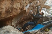 Bouldering in Hueco Tanks on 01/29/2020 with Blue Lizard Climbing and Yoga

Filename: SRM_20200129_1817240.jpg
Aperture: f/2.8
Shutter Speed: 1/250
Body: Canon EOS-1D Mark II
Lens: Canon EF 50mm f/1.8 II