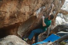 Bouldering in Hueco Tanks on 01/29/2020 with Blue Lizard Climbing and Yoga

Filename: SRM_20200129_1819280.jpg
Aperture: f/2.8
Shutter Speed: 1/250
Body: Canon EOS-1D Mark II
Lens: Canon EF 50mm f/1.8 II