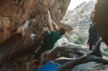 Bouldering in Hueco Tanks on 01/29/2020 with Blue Lizard Climbing and Yoga

Filename: SRM_20200129_1819361.jpg
Aperture: f/3.2
Shutter Speed: 1/250
Body: Canon EOS-1D Mark II
Lens: Canon EF 50mm f/1.8 II