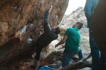 Bouldering in Hueco Tanks on 01/29/2020 with Blue Lizard Climbing and Yoga

Filename: SRM_20200129_1821280.jpg
Aperture: f/3.2
Shutter Speed: 1/250
Body: Canon EOS-1D Mark II
Lens: Canon EF 50mm f/1.8 II