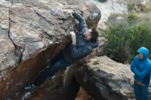 Bouldering in Hueco Tanks on 01/29/2020 with Blue Lizard Climbing and Yoga

Filename: SRM_20200129_1825181.jpg
Aperture: f/3.5
Shutter Speed: 1/200
Body: Canon EOS-1D Mark II
Lens: Canon EF 50mm f/1.8 II