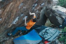 Bouldering in Hueco Tanks on 01/29/2020 with Blue Lizard Climbing and Yoga

Filename: SRM_20200129_1829440.jpg
Aperture: f/2.8
Shutter Speed: 1/250
Body: Canon EOS-1D Mark II
Lens: Canon EF 50mm f/1.8 II