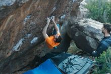 Bouldering in Hueco Tanks on 01/29/2020 with Blue Lizard Climbing and Yoga

Filename: SRM_20200129_1829530.jpg
Aperture: f/2.8
Shutter Speed: 1/250
Body: Canon EOS-1D Mark II
Lens: Canon EF 50mm f/1.8 II