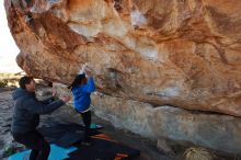 Bouldering in Hueco Tanks on 02/01/2020 with Blue Lizard Climbing and Yoga

Filename: SRM_20200201_1046011.jpg
Aperture: f/5.6
Shutter Speed: 1/250
Body: Canon EOS-1D Mark II
Lens: Canon EF 16-35mm f/2.8 L