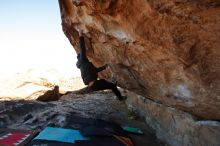 Bouldering in Hueco Tanks on 02/01/2020 with Blue Lizard Climbing and Yoga

Filename: SRM_20200201_1047030.jpg
Aperture: f/7.1
Shutter Speed: 1/250
Body: Canon EOS-1D Mark II
Lens: Canon EF 16-35mm f/2.8 L