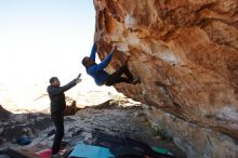 Bouldering in Hueco Tanks on 02/01/2020 with Blue Lizard Climbing and Yoga

Filename: SRM_20200201_1050490.jpg
Aperture: f/6.3
Shutter Speed: 1/250
Body: Canon EOS-1D Mark II
Lens: Canon EF 16-35mm f/2.8 L