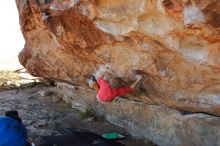 Bouldering in Hueco Tanks on 02/01/2020 with Blue Lizard Climbing and Yoga

Filename: SRM_20200201_1103190.jpg
Aperture: f/5.6
Shutter Speed: 1/250
Body: Canon EOS-1D Mark II
Lens: Canon EF 16-35mm f/2.8 L