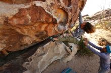 Bouldering in Hueco Tanks on 02/01/2020 with Blue Lizard Climbing and Yoga

Filename: SRM_20200201_1109521.jpg
Aperture: f/6.3
Shutter Speed: 1/250
Body: Canon EOS-1D Mark II
Lens: Canon EF 16-35mm f/2.8 L