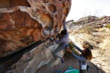 Bouldering in Hueco Tanks on 02/01/2020 with Blue Lizard Climbing and Yoga

Filename: SRM_20200201_1116390.jpg
Aperture: f/7.1
Shutter Speed: 1/250
Body: Canon EOS-1D Mark II
Lens: Canon EF 16-35mm f/2.8 L