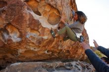 Bouldering in Hueco Tanks on 02/01/2020 with Blue Lizard Climbing and Yoga

Filename: SRM_20200201_1121500.jpg
Aperture: f/7.1
Shutter Speed: 1/250
Body: Canon EOS-1D Mark II
Lens: Canon EF 16-35mm f/2.8 L